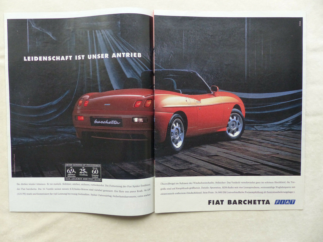 Fiat Barchetta - Werbeanzeige Reklame Advertisement 1995