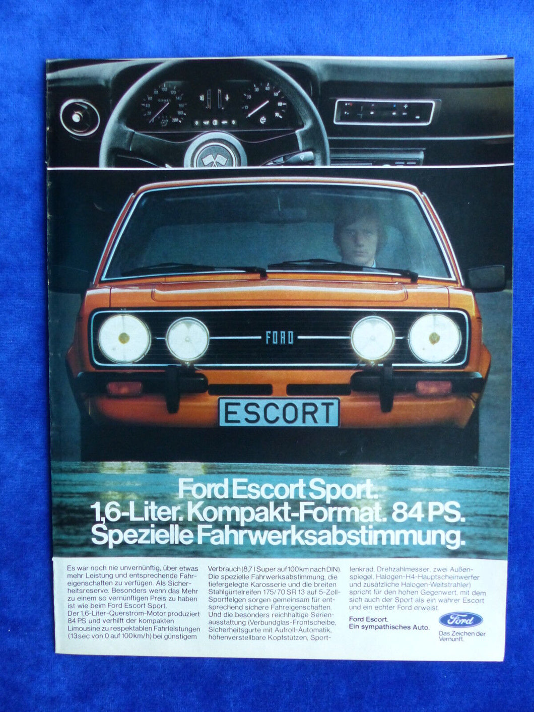 Ford Escort Sport 1.6 - Werbeanzeige Reklame Advertisement 1976
