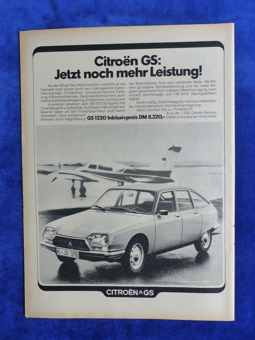 Citroen GS 1220 - Werbeanzeige Reklame Advertisement 1973