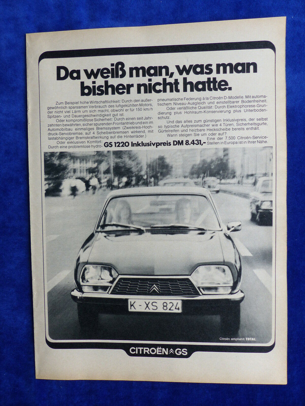 Citroen GS 1220 - Werbeanzeige Reklame Advertisement 1973