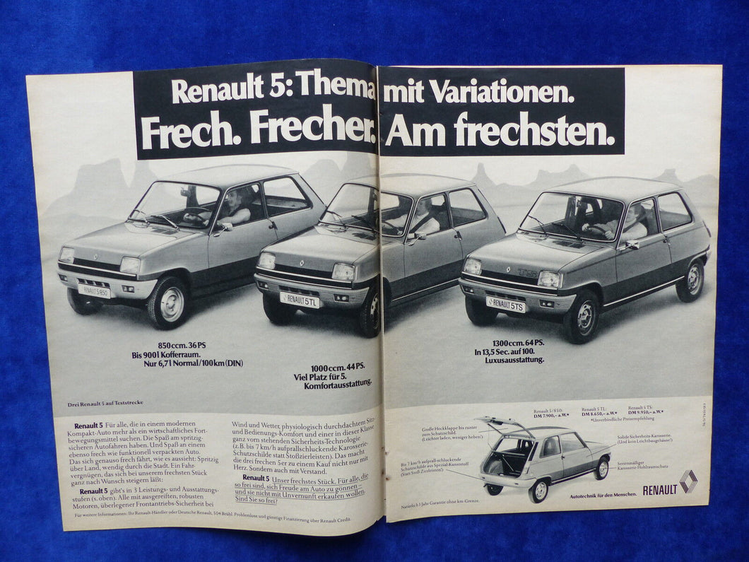 Renault 5 TS - Werbeanzeige Reklame Advertisement 1976