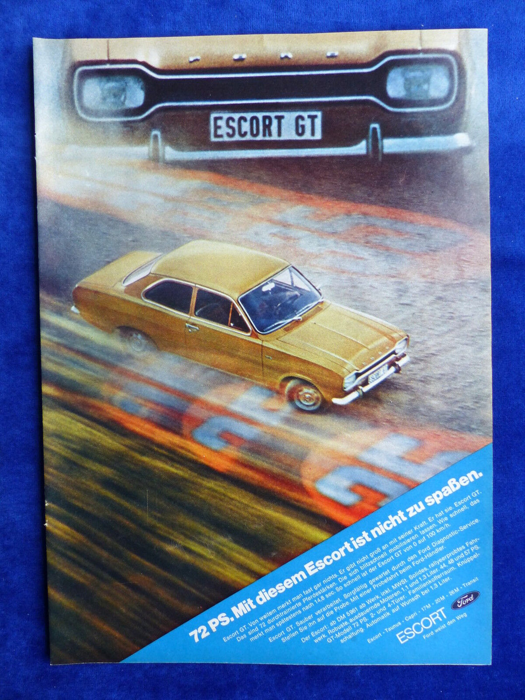 Ford Escort GT - Werbeanzeige Reklame Advertisement 1971