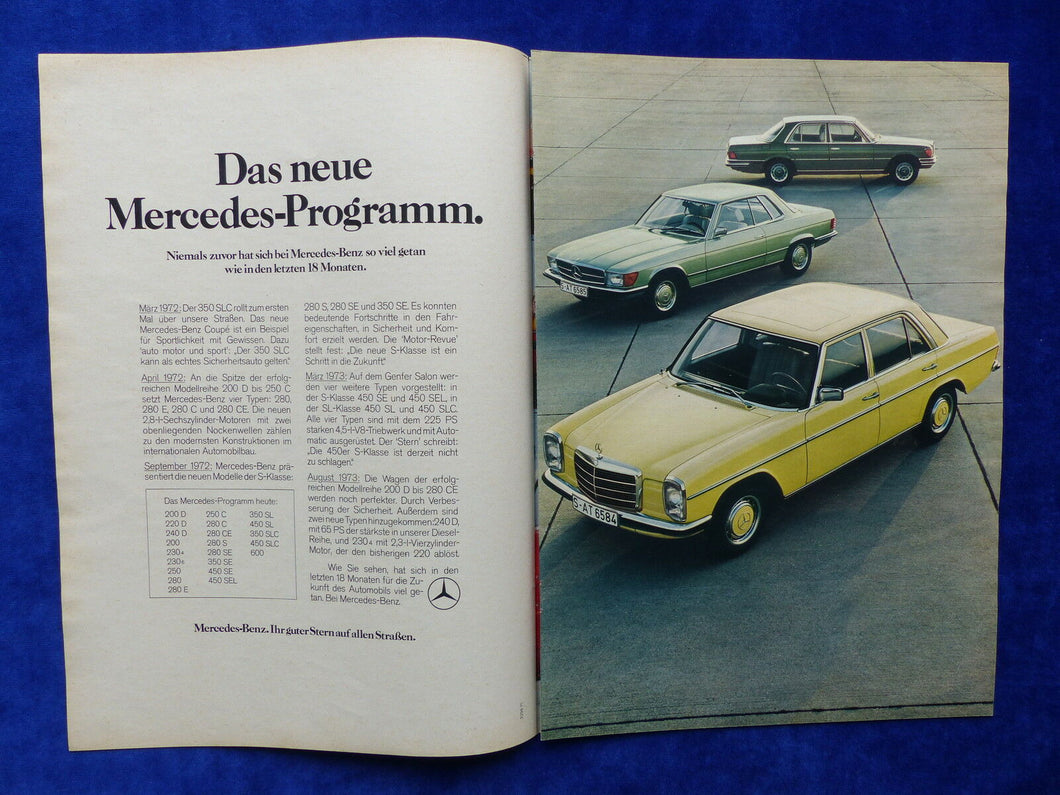Mercedes 200D 230 280E - Werbeanzeige Reklame Advertisement 1973