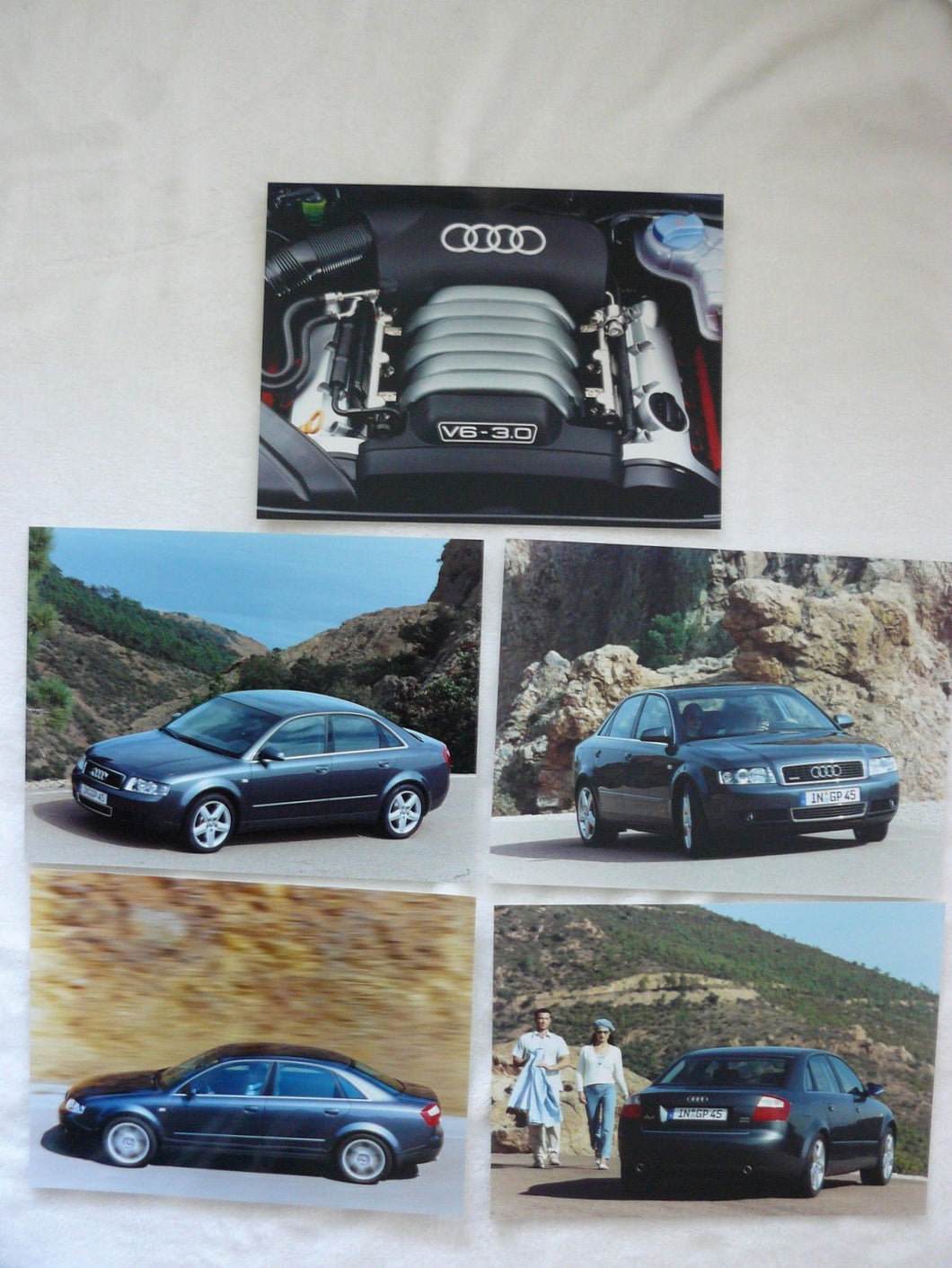 Audi A4 quattro Typ B6 MJ 2001 - Set mit 5 Original Pressefotos 10.2000