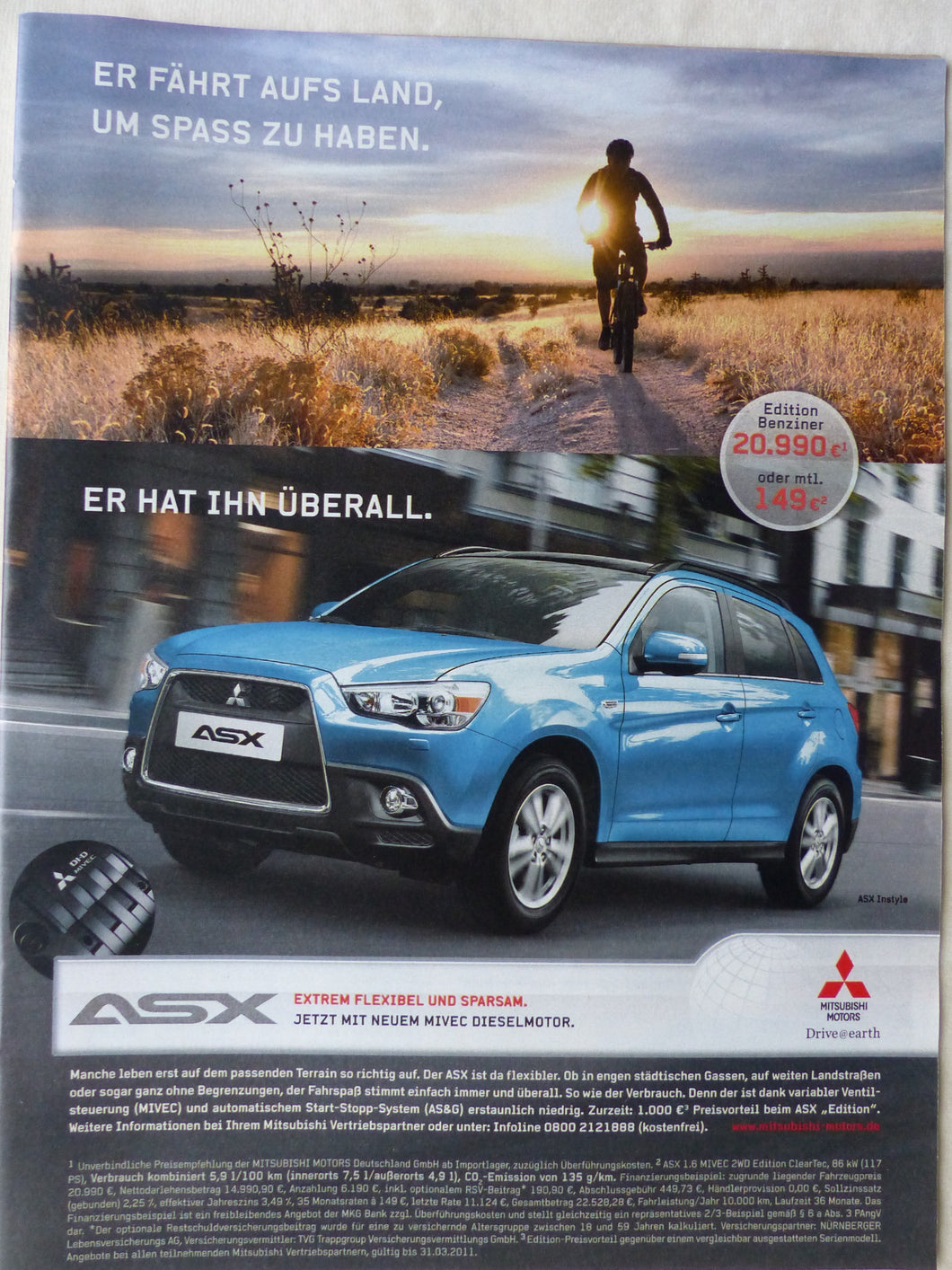 Mitsubishi ASX Edition - Werbeanzeige Reklame Advertisement 2011