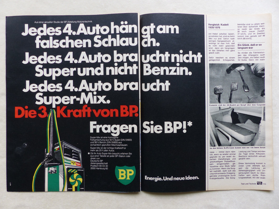 BP Super-Mix Kraftstoff - Werbeanzeige Reklame Advertisement 1976