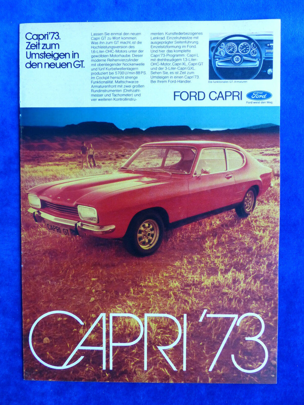 Ford Capri GT '73 - Werbeanzeige Reklame Advertisement 1973