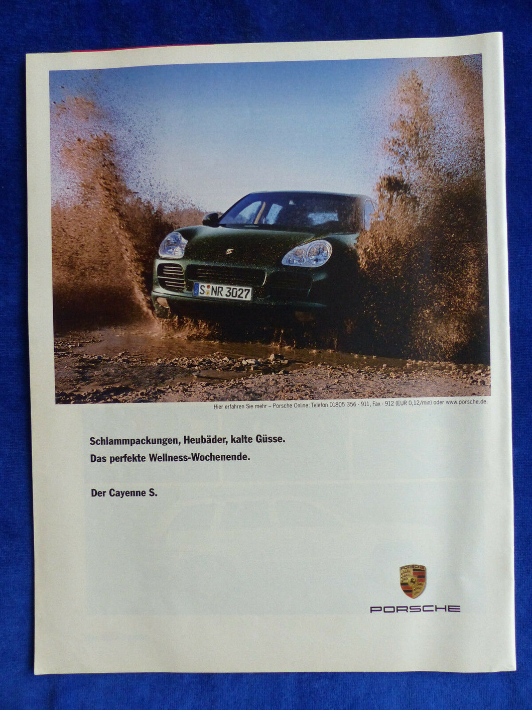 Porsche Cayenne S - Werbeanzeige Reklame Advertisement 2005