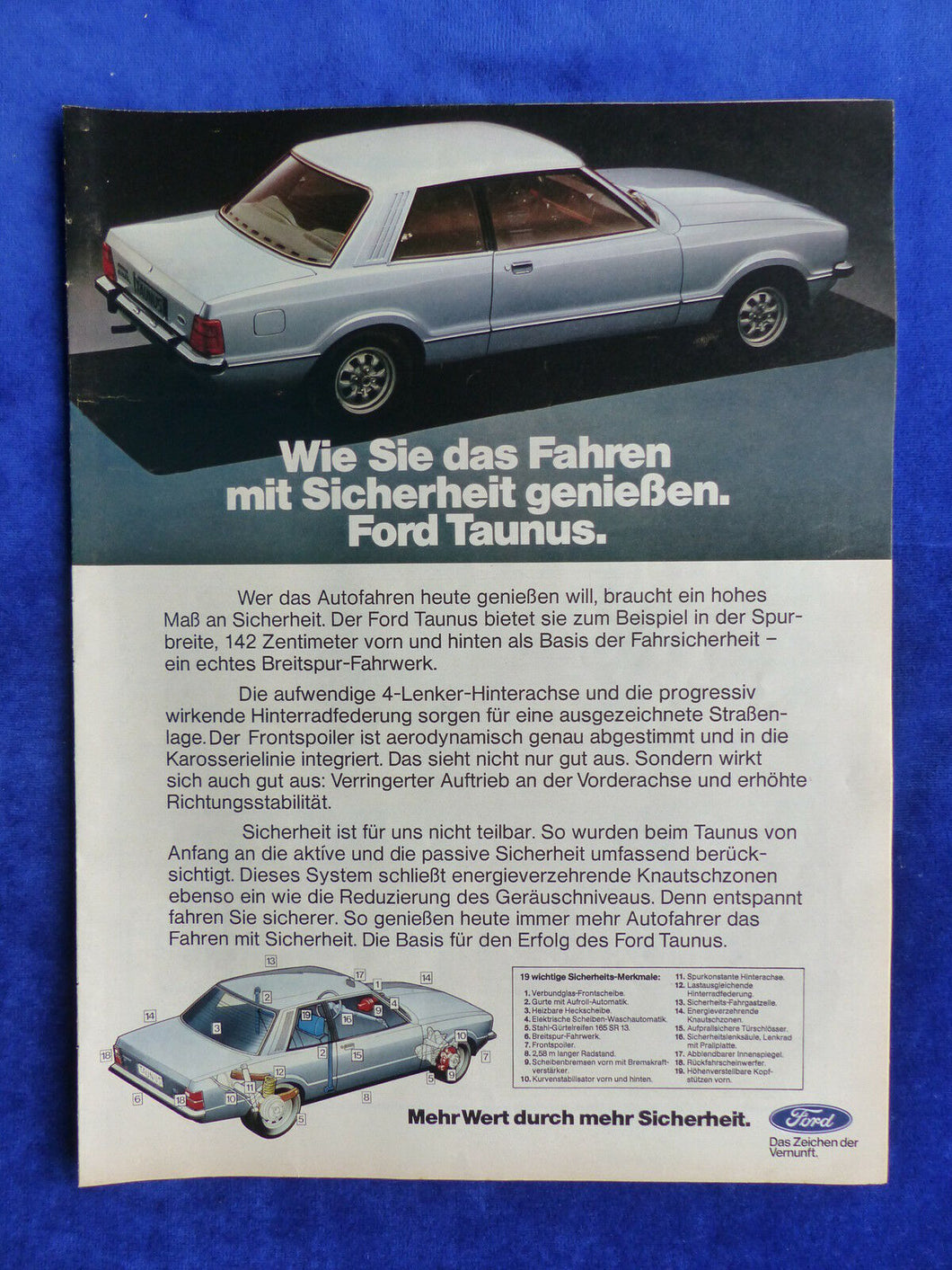 Ford Taunus - Werbeanzeige Reklame Advertisement 1977