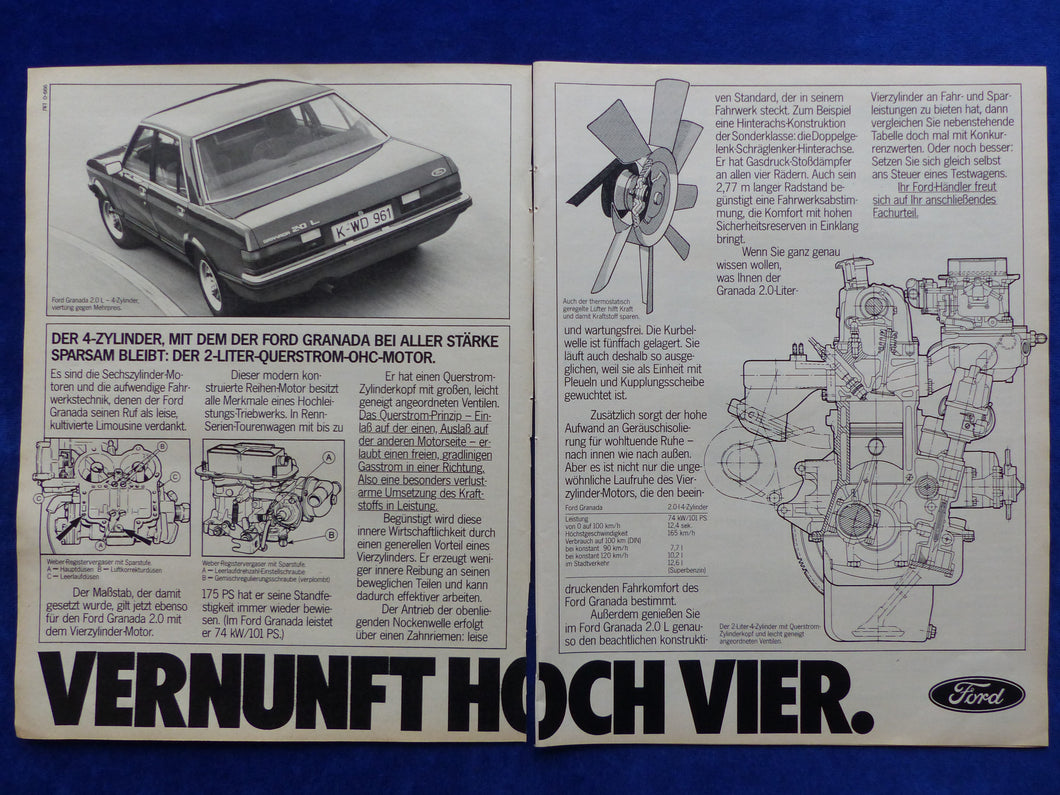 Ford Granada 2.0 L - Werbeanzeige Reklame Advertisement 1980