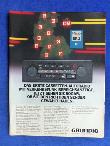 Grundig Autoradio WKC 2036a VD - Werbeanzeige Reklame Advertisement 1980 - car-brochure
