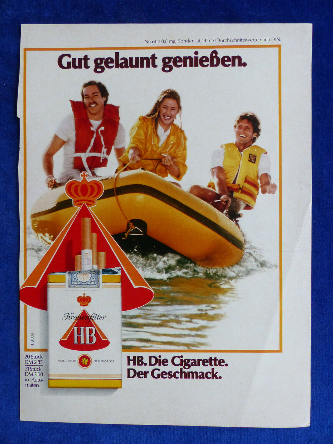 HB Kronenfilter Cigarette - Werbeanzeige Reklame Advertisement 1980 - car-brochure