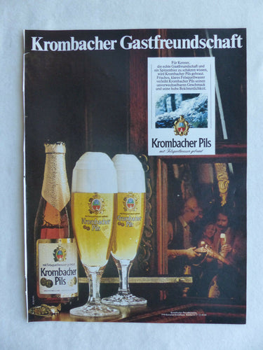 Krombacher Pils Bier - Werbeanzeige Reklame Advertisement 1980 - car-brochure