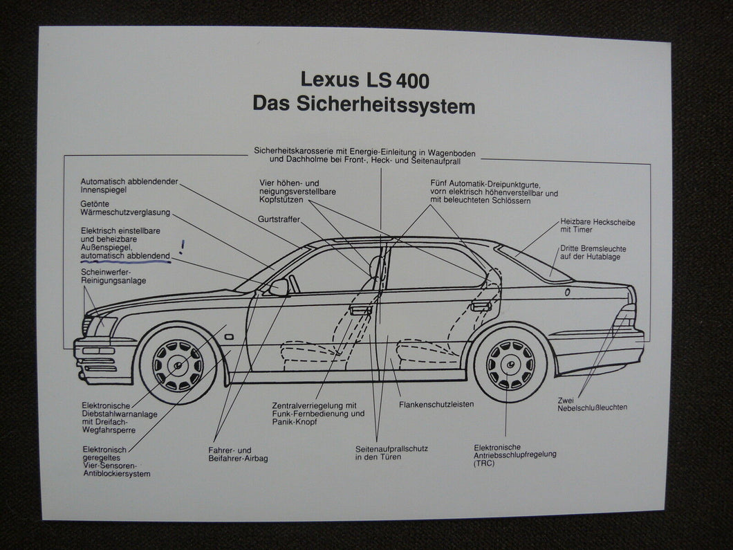 Lexus LS 400 Sicherheitssystem - Original Pressefoto press photo