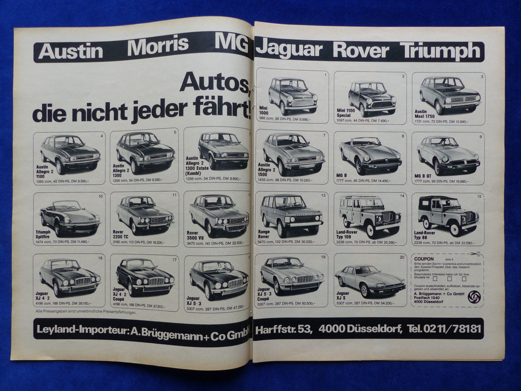 Leyland Austin Morris MG Rover - Werbeanzeige Reklame Advertisement 1976
