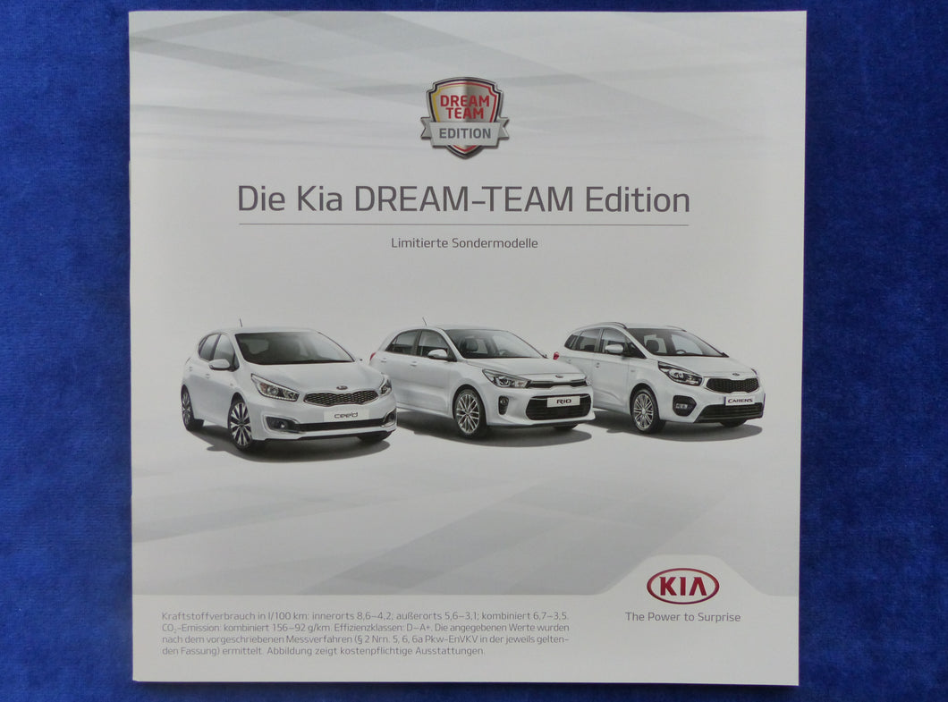 Kia Dream-Team Edition 2018 - Picanto Rio Ceed Soul - Prospekt Brochure 11.2017