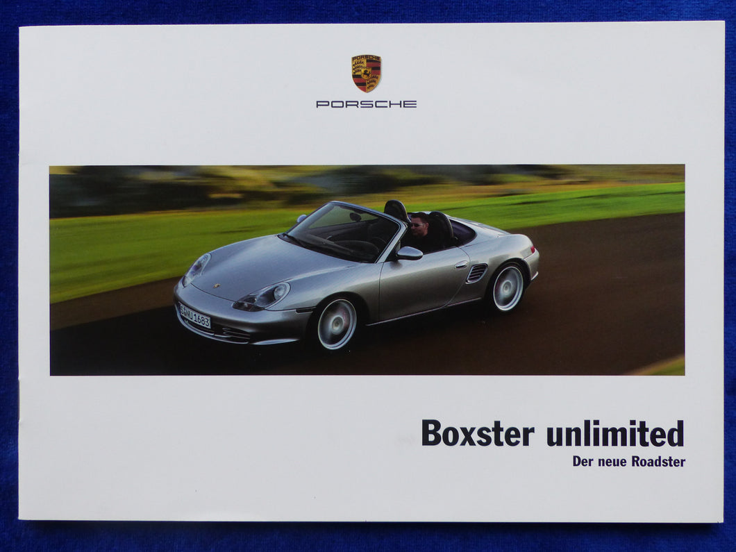 Porsche Boxster unlimited Typ 986 Facelift MJ 2003 - Prospekt Brochure 08.2002