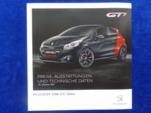 Lade das Bild in den Galerie-Viewer, Peugeot 208 GTi 30th Sonderedition - Preisliste 2015 - Prospekt Brochure 10.2014
