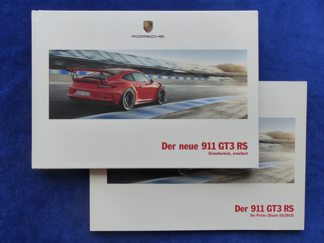 Porsche 911 GT3 RS Typ 991 - Hardcover Prospekt Brochure + Preisliste 03.2015