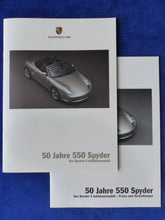 Lade das Bild in den Galerie-Viewer, Porsche Boxster 986 Jubiläum 50 Jahre 550 Spyder - Prospekt + Preisliste 09.2003
