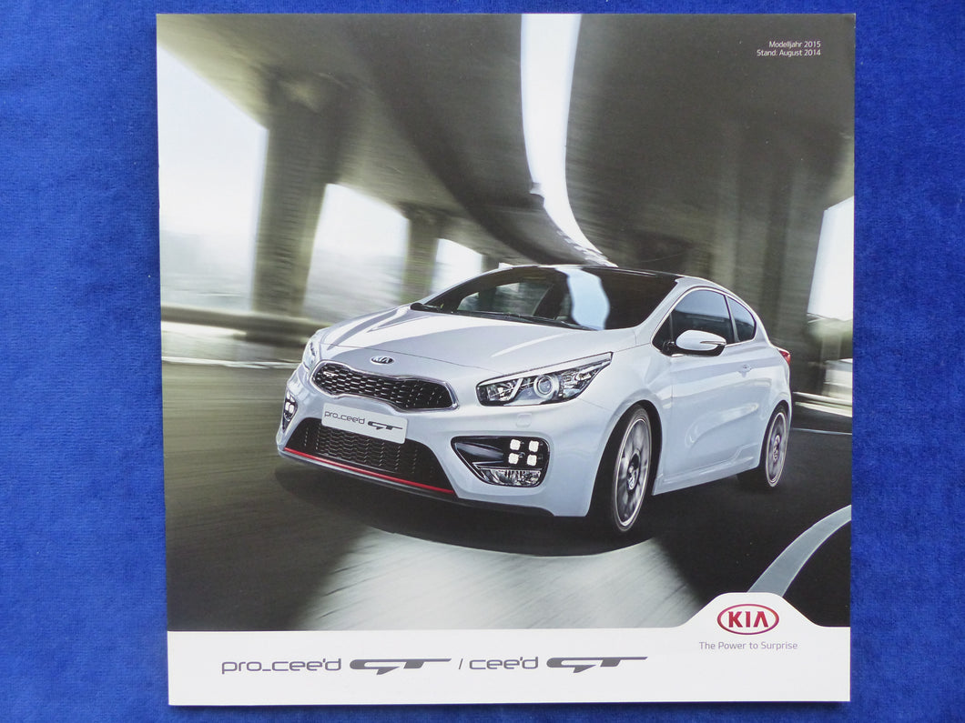 Kia pro cee'd GT Modelljahr 2015 - Prospekt Brochure 08.2014