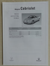 Lade das Bild in den Galerie-Viewer, Renault Megane Cabrio MJ 1999 - Prospekt Brochure + Preisliste 05.1998
