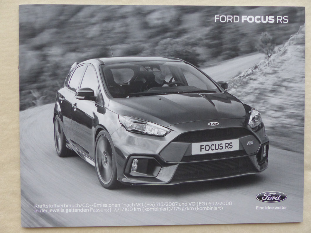 Ford Focus RS Blue & Black - Preisliste MJ 2018 - Prospekt Brochure 12.2017