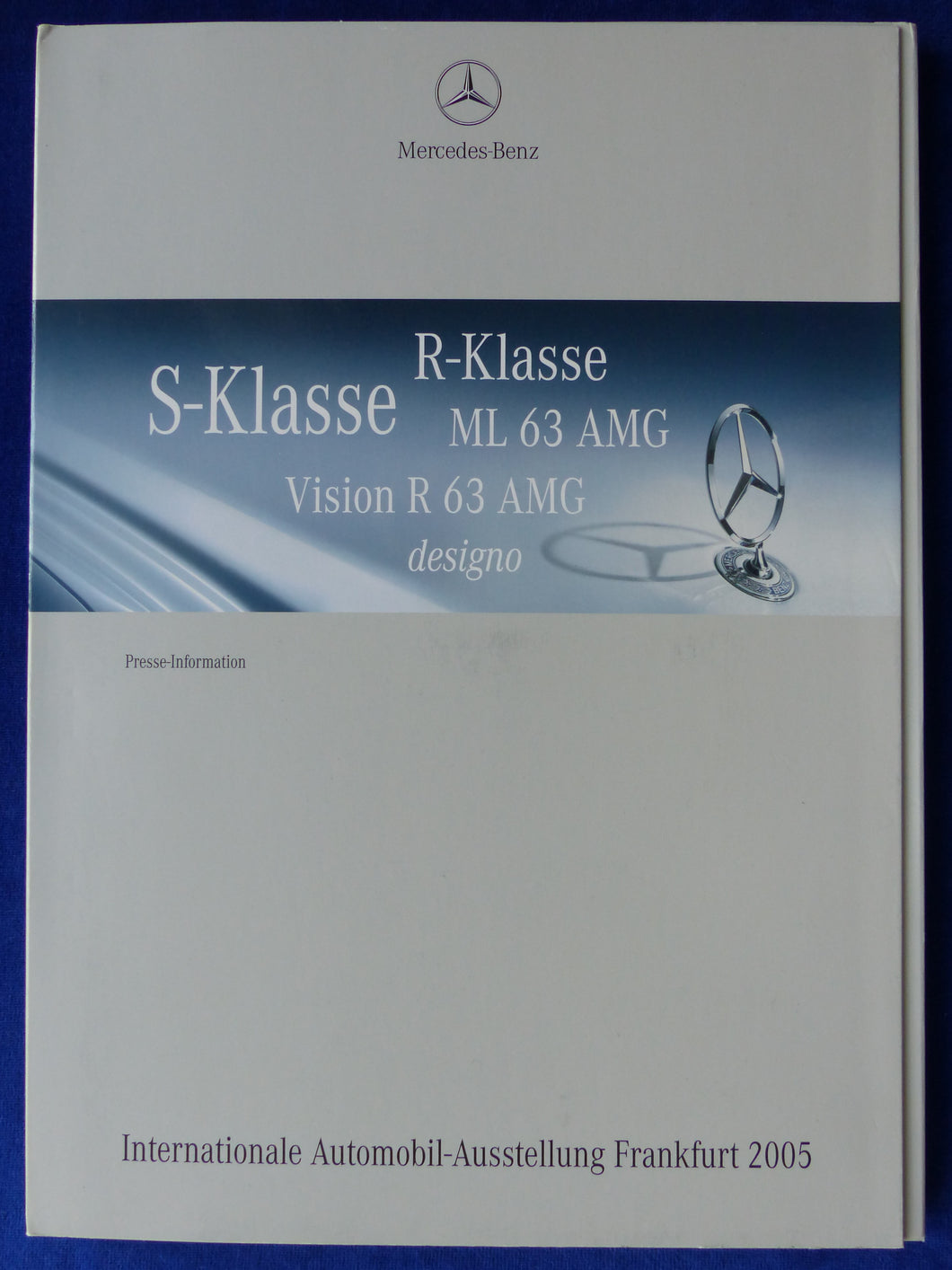 Mercedes-Benz S-Klasse ML 63 AMG R63 SLR - Pressemappe DVD press-kit IAA 2005