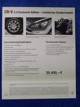 Lade das Bild in den Galerie-Viewer, Honda CR-V Exclusive Edition Sondermodell MJ 2010 - Prospekt Brochure 09.2009
