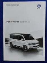 Lade das Bild in den Galerie-Viewer, VW Bus T5 Multivan Edition 25 MJ 2011 - Prospekt Brochure + Preisliste 09.2010
