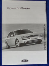 Lade das Bild in den Galerie-Viewer, Ford Mondeo - Vorab-Preisliste MJ 2001 - Prospekt Brochure 10.2000 - car-brochure
