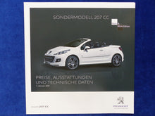 Lade das Bild in den Galerie-Viewer, Peugeot 207 CC Black &amp; White Edition - Preisliste - Prospekt Brochure 01.2011
