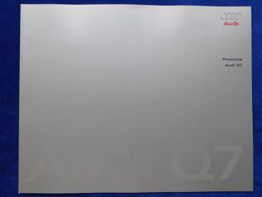 Audi Q7 FSI TDI quattro - Preisliste MJ 2006 - Prospekt Brochure 02.2006