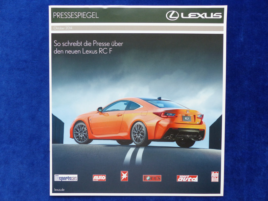 Lexus RC F MJ 2015 - Pressespiegel - Prospekt Brochure 10.2014