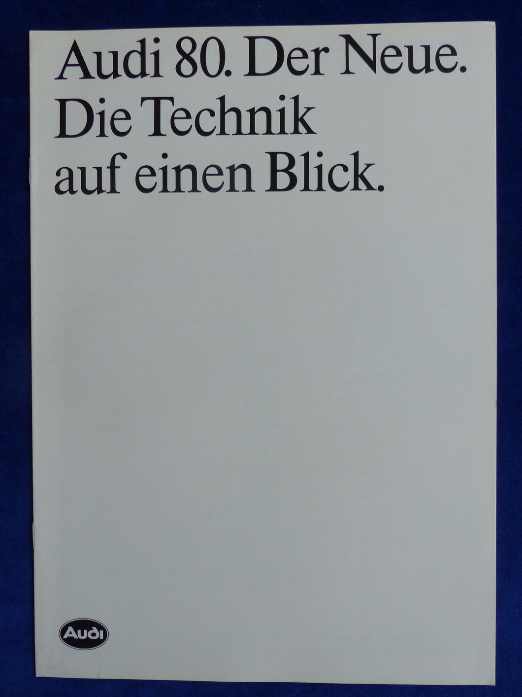 Audi 80 quattro Typ B3 - Technische Daten MJ 1988 - Prospekt Brochure 07.1987