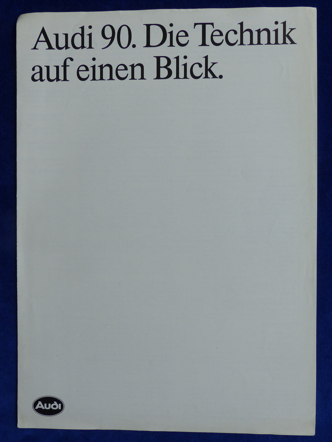 Audi 90 quattro 20V - Technische Daten MJ 1990 - Prospekt Brochure 07.1989