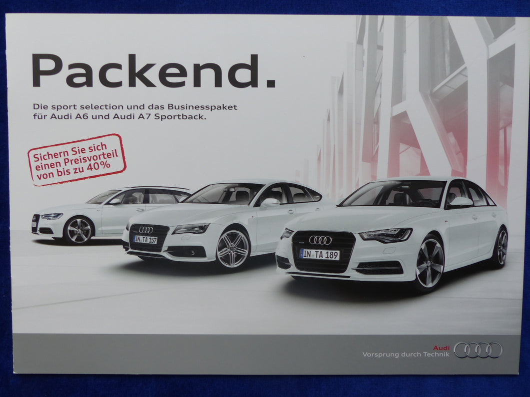 Audi sport selection & Businesspaket A6 A7 MJ 2013 - Prospekt Brochure 02.2013