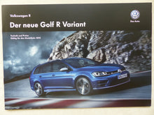 Lade das Bild in den Galerie-Viewer, VW Golf R Variant - Golf VII TSI 4Motion 300 PS - Prospekt + Preisliste 02.2015
