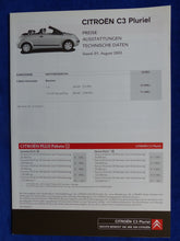 Lade das Bild in den Galerie-Viewer, Citroen C3 Pluriel - Preisliste MJ 2004 - Prospekt Brochure 08.2003
