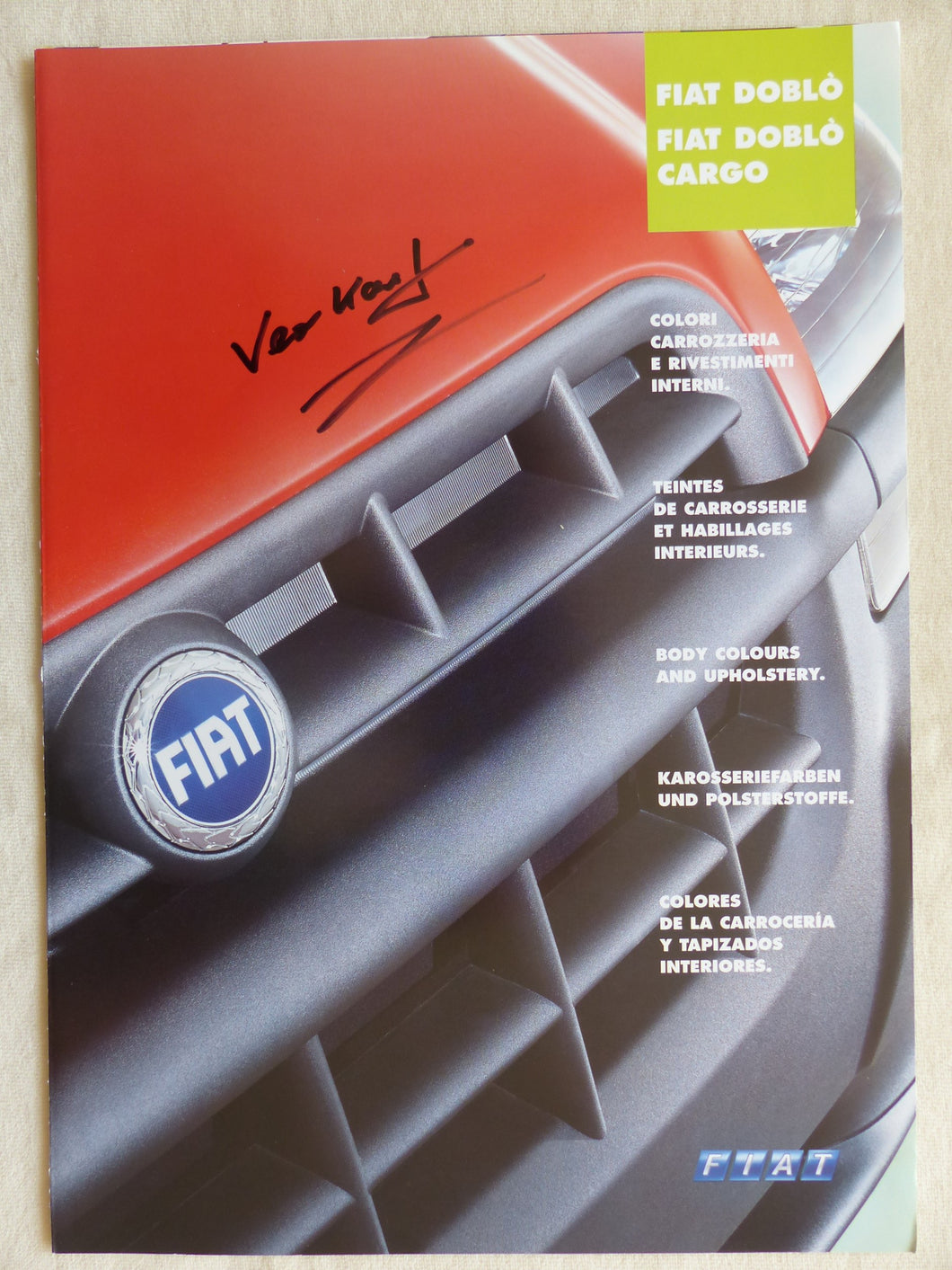 Fiat Doblo Cargo - Farben und Polster MJ 2001 - Prospekt Brochure 10.2000