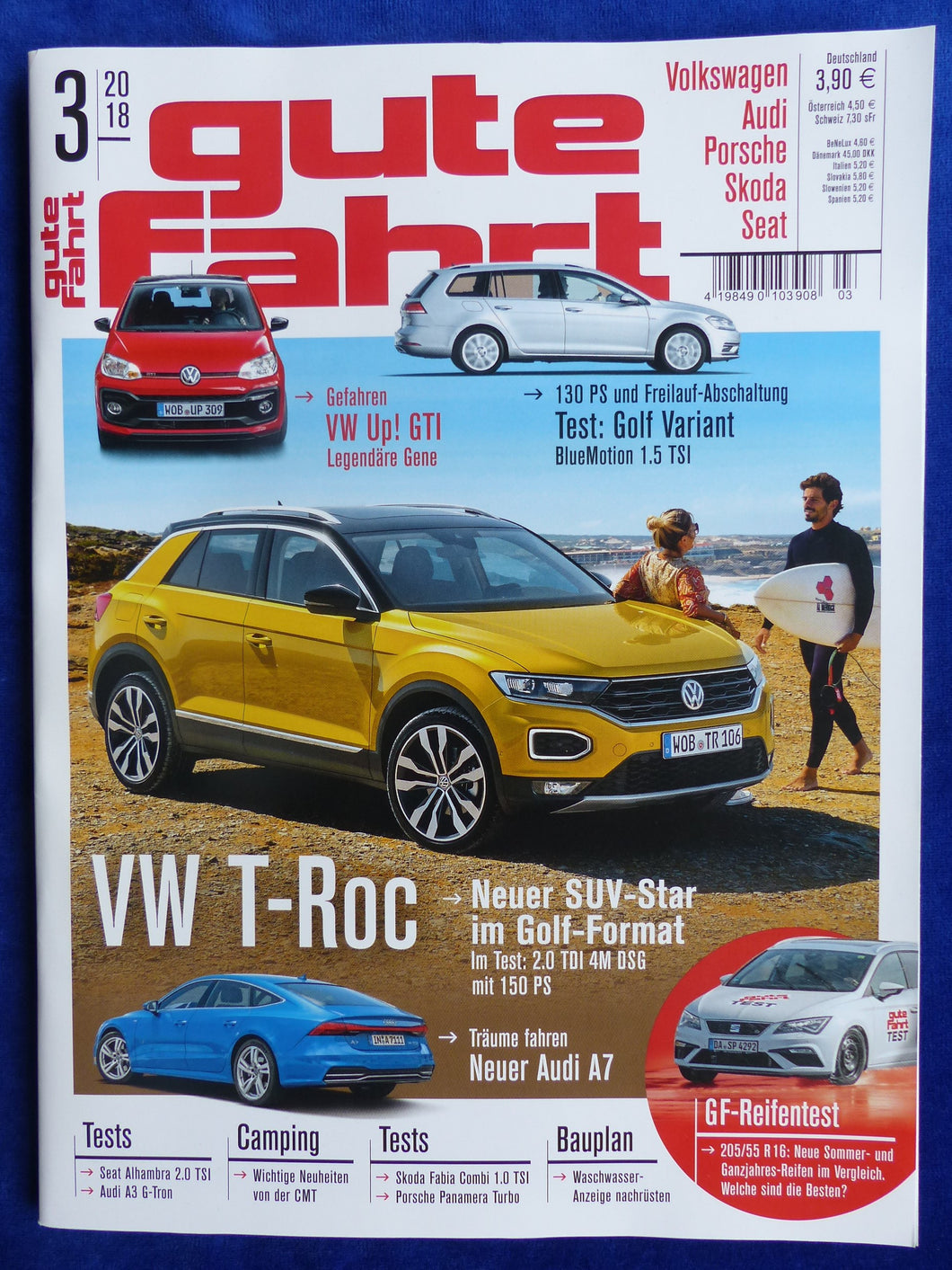 VW Audi Magazin Gute Fahrt 03/2018 - VW T-Roc up! GTI Golf Audi A3 A7 Porsche