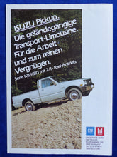 Lade das Bild in den Galerie-Viewer, Isuzu Pickup KB KBD 26 41 4x4 - Prospekt Brochure 1982
