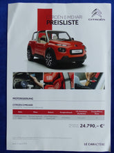 Lade das Bild in den Galerie-Viewer, Citroen E-Mehari - Preisliste MJ 2017 - Prospekt Brochure 08.2016
