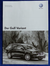 Lade das Bild in den Galerie-Viewer, VW Golf Variant - Daten &amp; Ausstattungen MJ 2008 - Prospekt Brochure 11.2007
