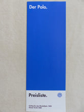 Lade das Bild in den Galerie-Viewer, VW Polo 16V Colour Concept - Preisliste MJ 1999 - Prospekt Brochure 03.1998
