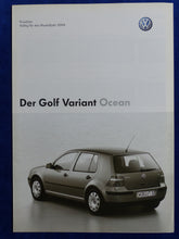 Lade das Bild in den Galerie-Viewer, VW Golf IV Variant Ocean MJ 2004 - Prospekt Brochure + Preisliste 12.2003
