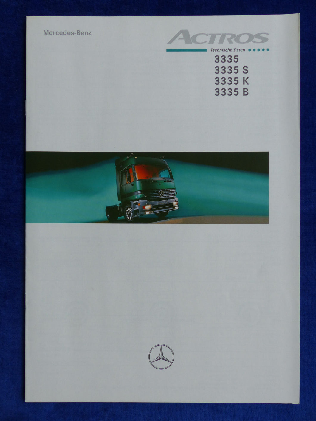 Mercedes-Benz LKW Actros 3335 - Technische Daten - Prospekt Brochure 01.1999