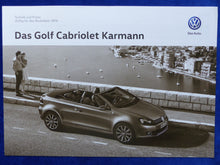 Lade das Bild in den Galerie-Viewer, VW Golf VI Cabriolet Karmann MJ 2016 - Prospekt Brochure + Preisliste 06.2015
