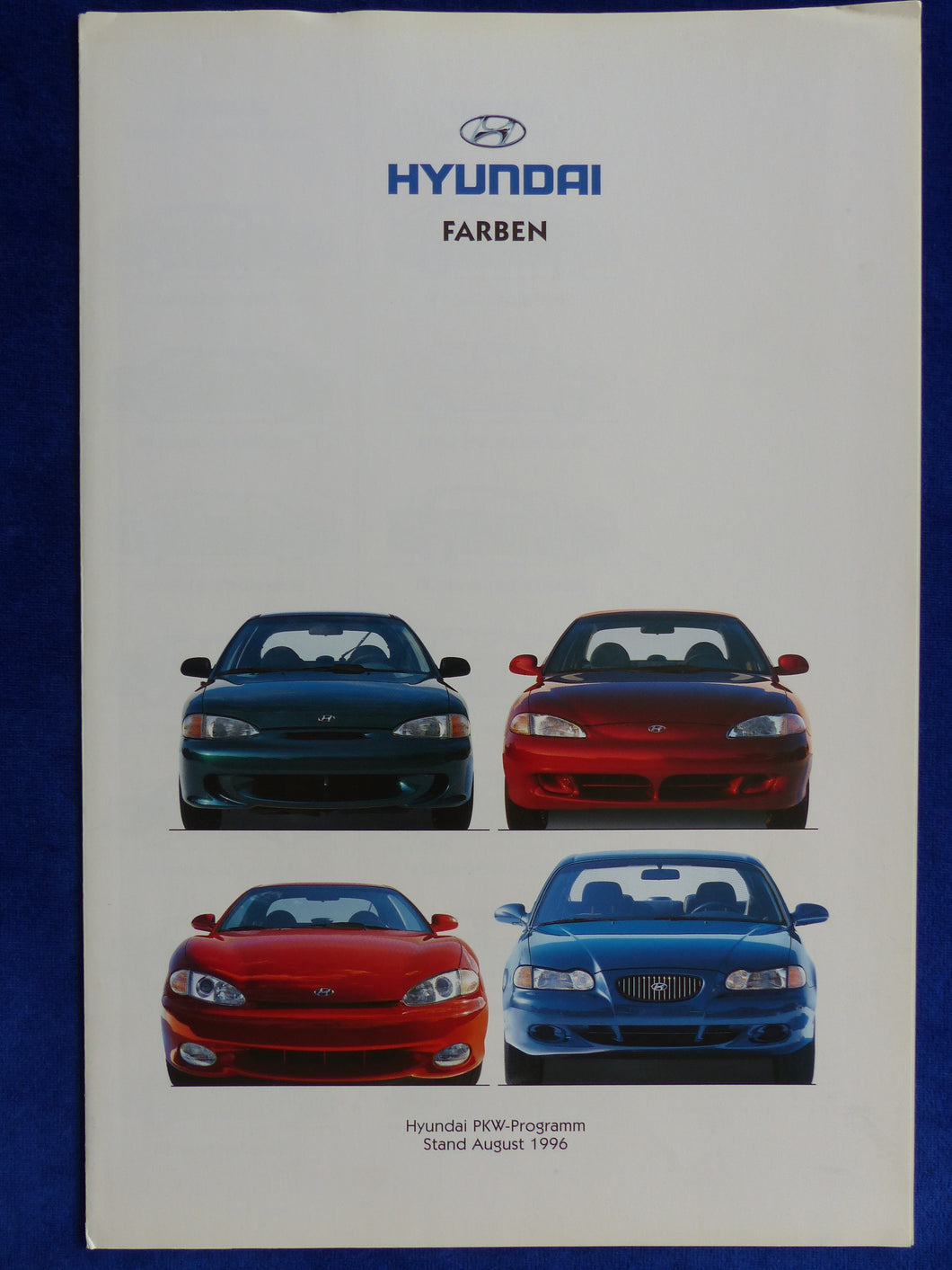 Hyundai Accent Lantra Sonata Coupe - Farben MJ 1997 - Prospekt Brochure 08.1996