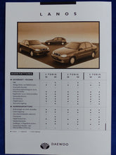 Lade das Bild in den Galerie-Viewer, Daewoo Lanos - Prospekt Brochure + Technische Daten + Preisliste 04.1997
